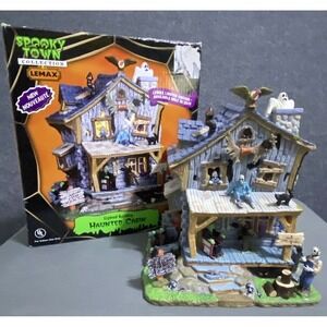 Spooky Town 2010 Limited Edition Halloween Haunted Cabin Retired Vintage EUC BOX